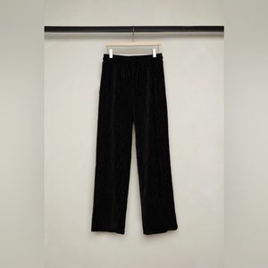 OAK + FORT Velvet Pleated Wide Leg High Rise Pants